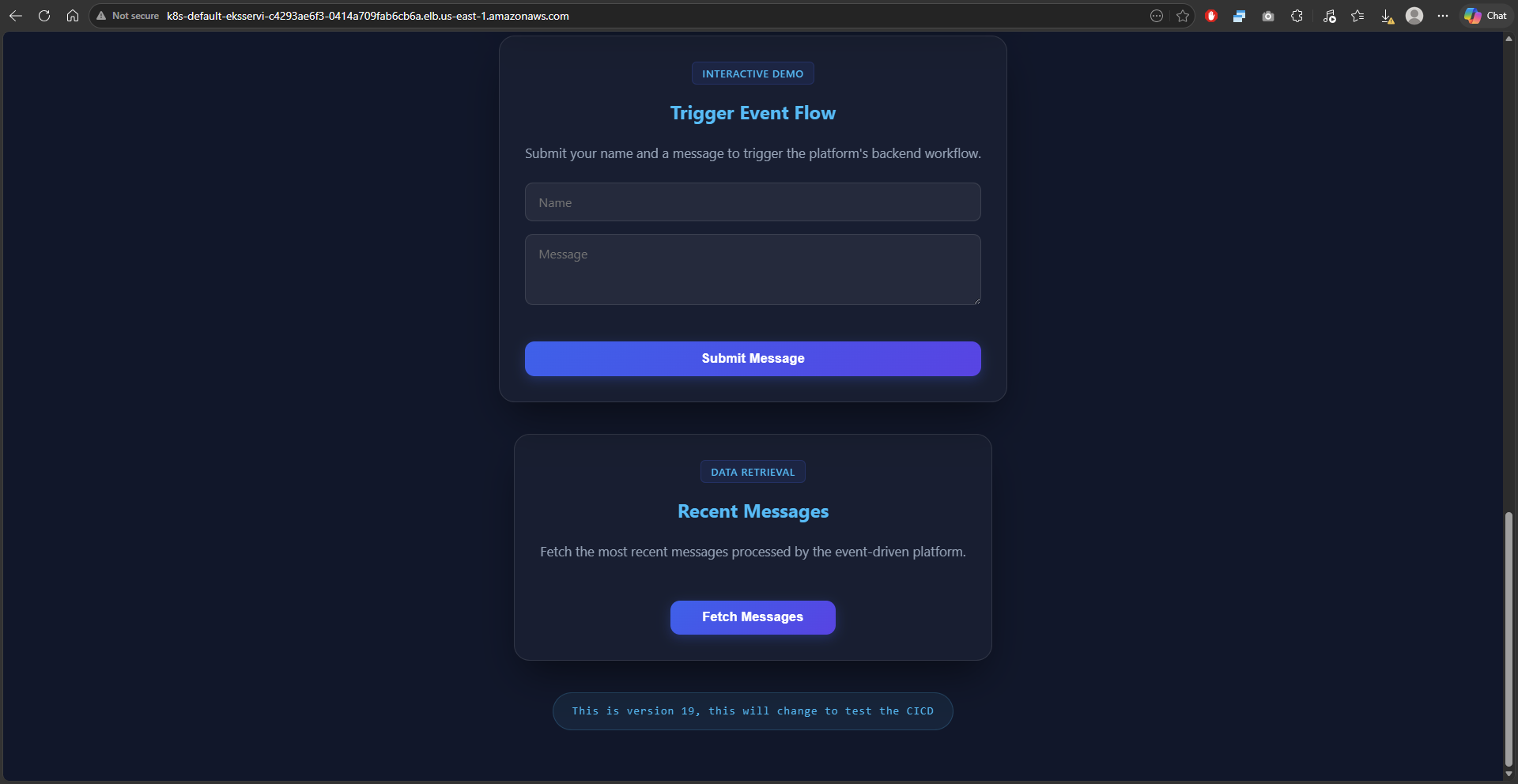 Live Site Application Details